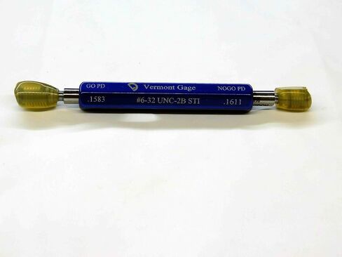 جديد 6 32 UNC 2B Sti Vermont Thread Plug Gage #6 .138 GO NO GO PDS = .1583 & .1611 - CH2533VTG in Saudi Arabia