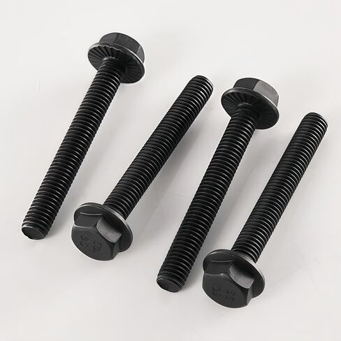 M10 x 25mm Flanged Hex Head Bolts Flange Hexagon Screws, M10x1.5 Bolt, 10.9 Grade Alloy Steel, Hexagon Head Bolts, Black Oxide Finish, Full Thread, Quantity 10 in Saudi Arabia