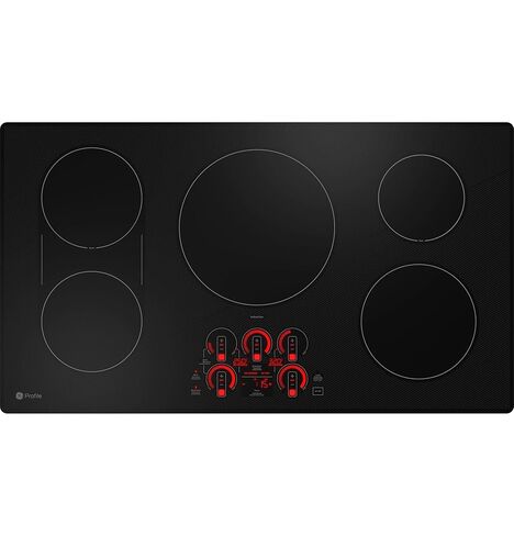 GE Profile 36 in. 5 Burner Element Smart Smooth Induction Touch Control Cooktop in Black PHP9036DTBB in Kuwait