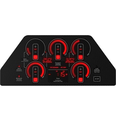 GE Profile 36 in. 5 Burner Element Smart Smooth Induction Touch Control Cooktop in Black PHP9036DTBB in Kuwait