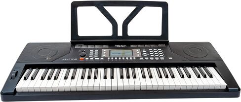 KT-61 Keytone Touch Touch Sensitive 61 مفتاح المفاتيح-حزمة سوداء سوداء مع حامل قابلة للتعديل ، مقعد ، سماعات الرأس ، ملصقات لوحة المفاتيح ، قرص DVD التعليمي أوستن بازار ، وقطعة قماش تلميع in Kuwait