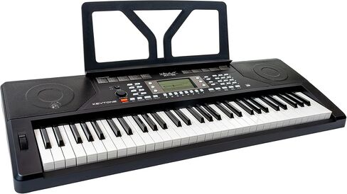 KT-61 Keytone Touch Touch Sensitive 61 مفتاح المفاتيح-حزمة سوداء سوداء مع حامل قابلة للتعديل ، مقعد ، سماعات الرأس ، ملصقات لوحة المفاتيح ، قرص DVD التعليمي أوستن بازار ، وقطعة قماش تلميع in Kuwait
