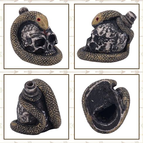 Aztec Death Whistle, 125 Decibels + Loudest Mexican Death Whistle with Drawstring Pouch Snake Winding Design Authentic Human Sounding Screams Skull for Collectible Halloween Gag Gift in Saudi Arabia