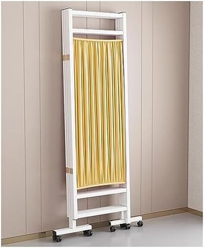 3 Panel Rolling Medical Privacy Screen on Wheels - 6ft Tall Foldable Room Divider, Space-Saving Temporary Wall for Clinics, Wards & Exam Rooms (Blue, 150cm Wide) in Kuwait