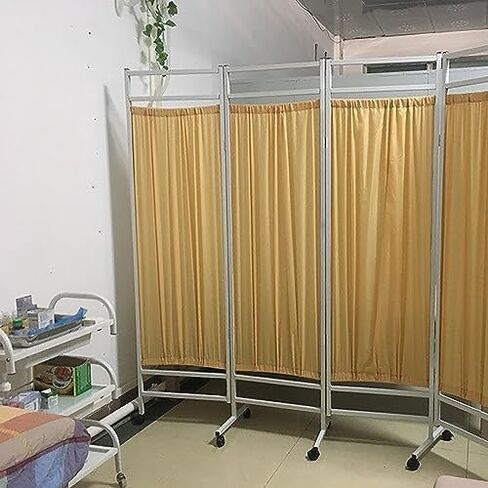 3 Panel Rolling Medical Privacy Screen on Wheels - 6ft Tall Foldable Room Divider, Space-Saving Temporary Wall for Clinics, Wards & Exam Rooms (Blue, 150cm Wide) in Kuwait