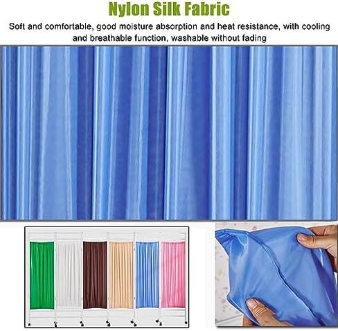 3 Panel Rolling Medical Privacy Screen on Wheels - 6ft Tall Foldable Room Divider, Space-Saving Temporary Wall for Clinics, Wards & Exam Rooms (Blue, 150cm Wide) in Kuwait