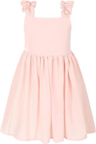 Flofallziqe Girls Dress Dress Summer Ruffle Counter County Bow Back Back Boho Sundress لمدة 4-12 سنة in Kuwait