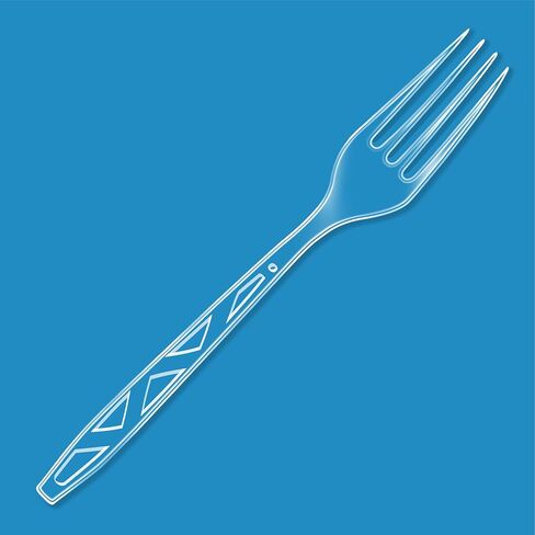 Amazon Basics Disposable Clear Plastic Forks, Premium Quality, 48 Count in Saudi Arabia