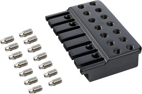 7 String Locking Nut Brass Guitar Bridge String Locks for Headless Electric Guitar Replacement Parts （Matte Black) in Kuwait