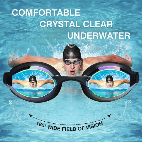 Swimming Goggles No Leaking Anti-Fog UV Protection Adjustable Professional Swim Goggles for Adult Men Women in Kuwait