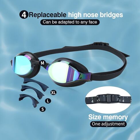 Swimming Goggles No Leaking Anti-Fog UV Protection Adjustable Professional Swim Goggles for Adult Men Women in Kuwait