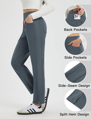 baleaf Women's Fleece Lined Pants Winter Thermal Travel Pants Cold Weather Golf Hiking Snow Pockets Work Casual in Saudi Arabia