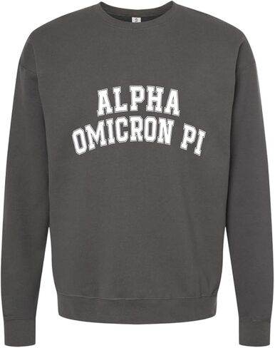 Sorority Shop Alpha Omicron Pi Sweatshirt - Fleece Crewneck Sweatshirt, With Varsity Greek Letters Design in Saudi Arabia