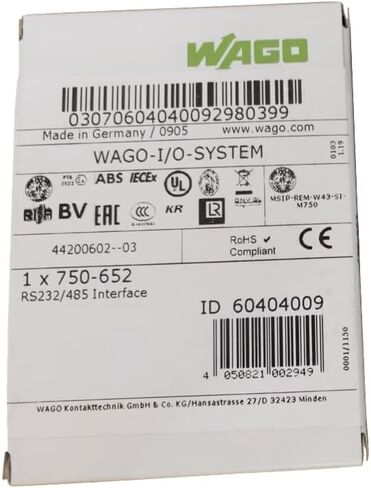 750-652丨1pc 100% New I/O-System 750-667/000-004 PLC Module RS232/485 Interface 750-662/000-003/4 (750-652) in Saudi Arabia