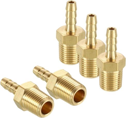 Harfington 5pcs 1/8 "إلى 1/8" NPT ذكور النحاس النحاس Barb Fitting Mender Mender للطباعة ثلاثية الأبعاد ، ضاغط الهواء ، آلة CNC ، in Saudi Arabia