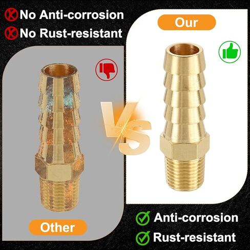 Harfington 5pcs 1/8 "إلى 1/8" NPT ذكور النحاس النحاس Barb Fitting Mender Mender للطباعة ثلاثية الأبعاد ، ضاغط الهواء ، آلة CNC ، in Saudi Arabia