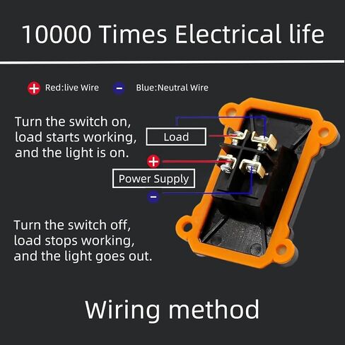 IP66 مضمّن بالماء مفتاح الحبل DPST 12V-24V/110V-250V | AC/DC Rocker Switch | في Off Off Outdoor Toggle Switch مع LED Red LED والدخول من جوانب in Kuwait