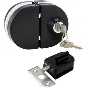 قفل سلسلة مات أسود من الفولاذ المقاوم للصدأ بوابة قفل الباب قفل قفل الزجاج مع مزلاج الباب الزجاجي in Kuwait