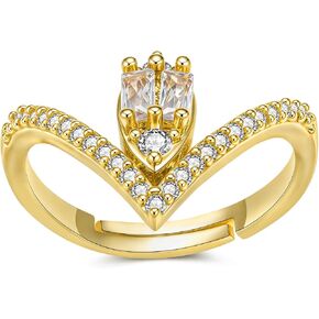 Toi et Moi خاتم الخطوبة المزيف للنساء ، 3CT Zirconia 14k حلقات مطلية بالذهب مع Radiant-Cut على شكل كمثرى ، وعد بالبيان خاتم in Kuwait