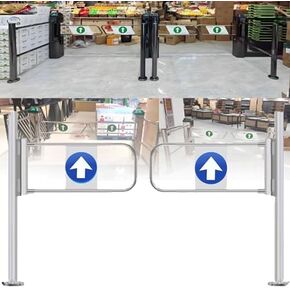 بوابة التأرجح التلقائي للارتداد - باب واحد في اتجاه واحد للسوبر ماركت ، و 90 درجة مئوية مدخل يدوي مفتوح ، ودفع يدوية السلامة ، ومدخل واسع مع نظام ما بعد التثبيت in Kuwait