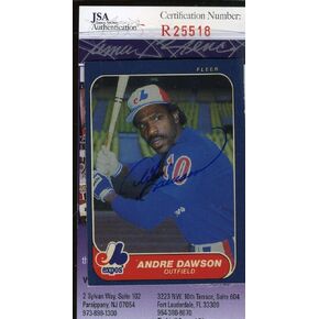 Andre Dawson 1986 Fleer Jsa Coa Hand Signed Authentic Autographed Expos - Baseball Slabbed Autographed Cards in Saudi Arabia