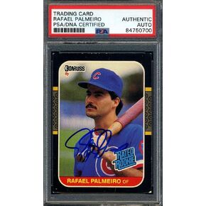 Rafael Palmeiro PSA DNA Coa Signed 1987 Donruss Rated Rookie Autograph - Baseball Slabbed Autographed Cards in Kuwait