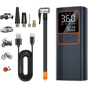 Rechargeable Air Pump for Car Tires, Balls, Inflatables & More - Cordless, Portable Tire Inflator, 5 Modes, 4 Nozzles - Smart Air Compressor for Bikes, Basketballs, Footballs, Swimming Rings & Toys in Saudi Arabia