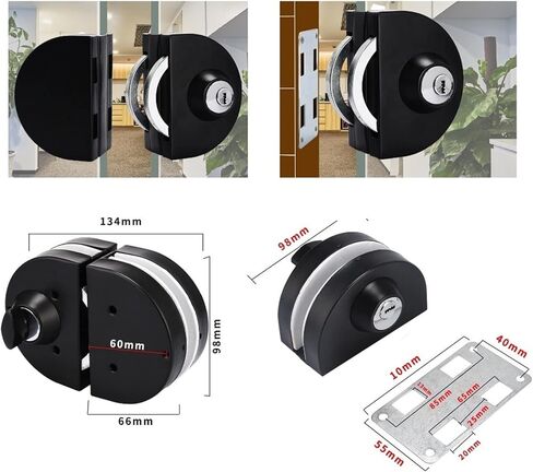 قفل سلسلة مات أسود من الفولاذ المقاوم للصدأ بوابة قفل الباب قفل قفل الزجاج مع مزلاج الباب الزجاجي in Kuwait