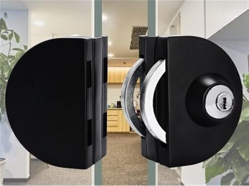 قفل سلسلة مات أسود من الفولاذ المقاوم للصدأ بوابة قفل الباب قفل قفل الزجاج مع مزلاج الباب الزجاجي in Kuwait