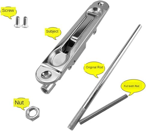 قفلات الأبواب ومزالج الفولاذ المقاوم للصدأ الأمان رافعة حارس رافعة تدفق الترباس شريحة القفل قفل الساتان النيكل بالفرشاة (250 ملم) in Kuwait
