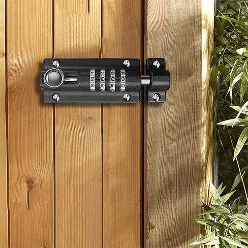 قفلات الأبواب ومزالج الزنك سبيكة كلمة مرور قفل سوداء الفضة الترباس الأمن مزيج الباب مجموعة قفل القفل في الهواء الطلق أجهزة بوابة الخشب (الفضة) in Kuwait