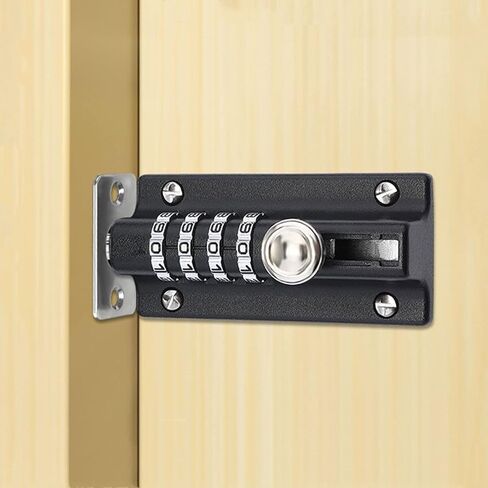 قفلات الأبواب ومزالج الزنك سبيكة كلمة مرور قفل سوداء الفضة الترباس الأمن مزيج الباب مجموعة قفل القفل في الهواء الطلق أجهزة بوابة الخشب (الفضة) in Kuwait