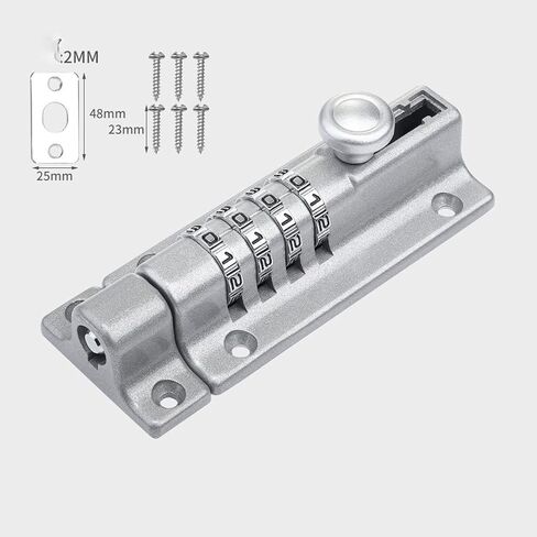 قفلات الأبواب ومزالج الزنك سبيكة كلمة مرور قفل سوداء الفضة الترباس الأمن مزيج الباب مجموعة قفل القفل في الهواء الطلق أجهزة بوابة الخشب (الفضة) in Kuwait