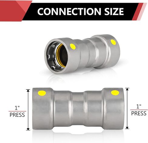 1-Pack EFIELD 1-Inch Carbon Steel Press Straight Coupling, P X P Press Connection, for Carbon Steel Pipe,(CS003) in Saudi Arabia