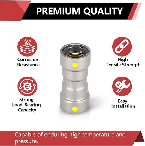 1-Pack EFIELD 1-Inch Carbon Steel Press Straight Coupling, P X P Press Connection, for Carbon Steel Pipe,(CS003) in Saudi Arabia