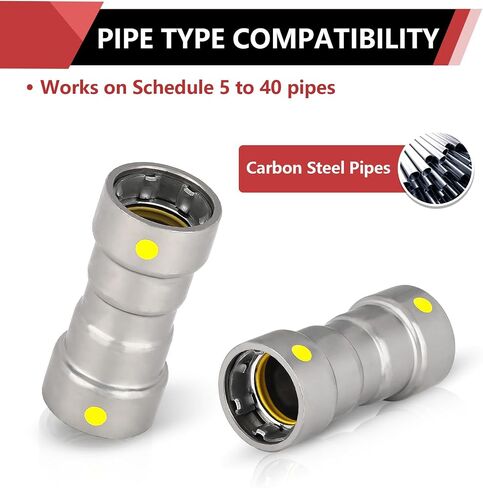 1-Pack EFIELD 1-Inch Carbon Steel Press Straight Coupling, P X P Press Connection, for Carbon Steel Pipe,(CS003) in Saudi Arabia