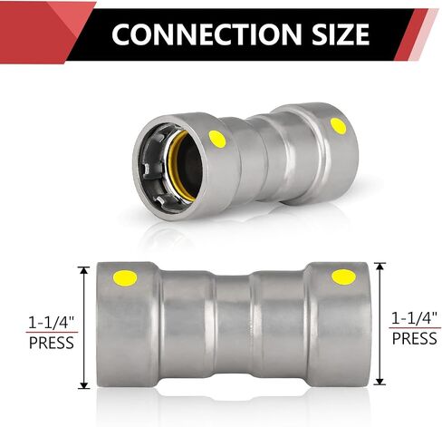 1-Pack EFIELD 1-Inch Carbon Steel Press Straight Coupling, P X P Press Connection, for Carbon Steel Pipe,(CS003) in Saudi Arabia