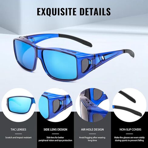 Myiaur مستقطب على النظارات الشمسية للنظارات للرجال النساء ، واللف العصرية حول الحماية من الأشعة فوق البنفسجية للنظارات الشمسية للقيادة (2 عبوة) in Kuwait