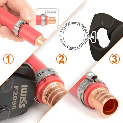 80Pcs 1/4"-15/16" 304 Stainless Steel Single Ear Hose Clamps Pex Pinch Clamp Assortment Kit, Crimp Pinch Fitting Tools Kit for Securing Pipe Hoses in Saudi Arabia
