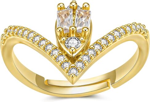 Toi et Moi خاتم الخطوبة المزيف للنساء ، 3CT Zirconia 14k حلقات مطلية بالذهب مع Radiant-Cut على شكل كمثرى ، وعد بالبيان خاتم in Kuwait