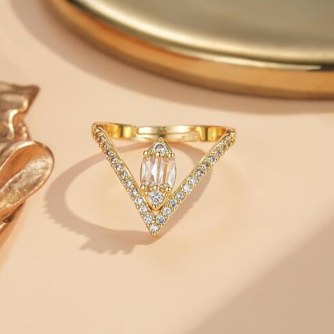 Toi et Moi خاتم الخطوبة المزيف للنساء ، 3CT Zirconia 14k حلقات مطلية بالذهب مع Radiant-Cut على شكل كمثرى ، وعد بالبيان خاتم in Kuwait