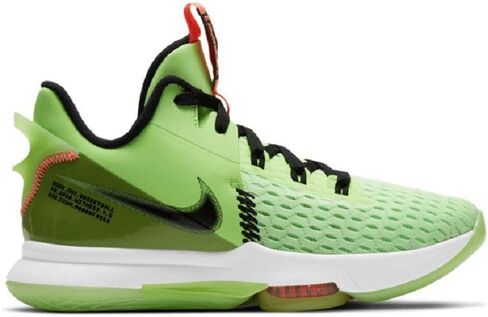 Nike Men's Lebron Witness 5 Basketball Shoes Lime Glow/Bright Mango/White/Black CQ9380-300 (Numeric_10) in Saudi Arabia