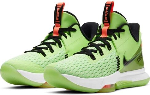 Nike Men's Lebron Witness 5 Basketball Shoes Lime Glow/Bright Mango/White/Black CQ9380-300 (Numeric_10) in Saudi Arabia