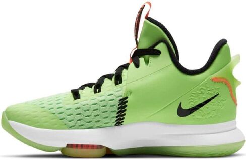 Nike Men's Lebron Witness 5 Basketball Shoes Lime Glow/Bright Mango/White/Black CQ9380-300 (Numeric_10) in Saudi Arabia