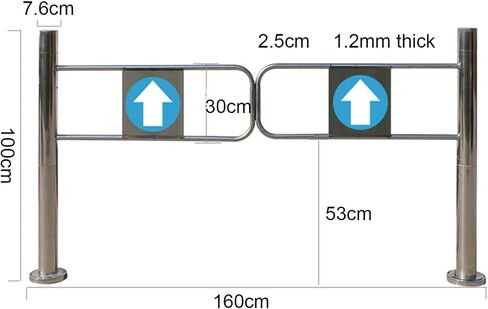 Automatic Swing Gate for Supermarkets & Warehouses, Spring-Loaded Self-Closing Door, 160x97cm (5.24x3.18ft) Pedestrian Passage Gate for Hallways in Saudi Arabia