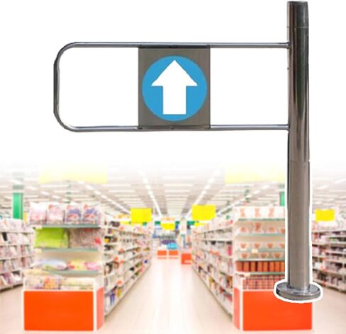 بوابة التأرجح الأمامية المحملة بنابض - باب إغلاق تلقائي من الفولاذ المقاوم للصدأ للسوبر ماركت ، المكتبة ، مدخل المصنع - 80x97cm بوابة السلامة العالمية اليسرى in Kuwait