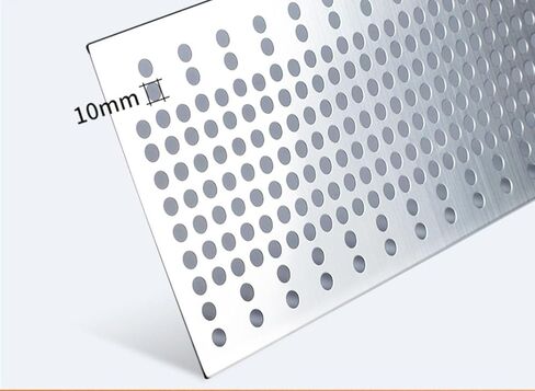1mm Thick Stainless Steel Perforated Sheet, 5mm Hole Diameter, Anti-Fall Metal Plate with Ties & Gloves, Easy Installation, Size 0.5x1m - Durable & Versatile in Saudi Arabia