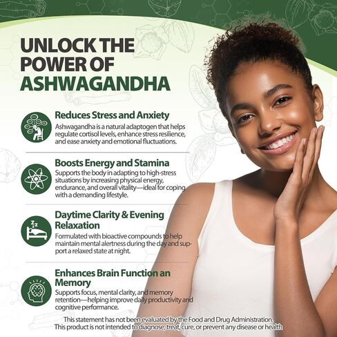 Ashwagandha Supplements 2400mg Organic with Black Pepper Vitamin B12 & B6 for Max Absorption Stress Relief Sleep Support & Athletic Performance for Men & Women 60 Capsules in Saudi Arabia
