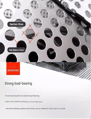 304 Stainless Steel Perforated Sheet, 10mm Hole Metal Plate with Ties & Gloves, Anti-Fall Safety Panel, Durable 70x180cm for Industrial & Home Use in Saudi Arabia