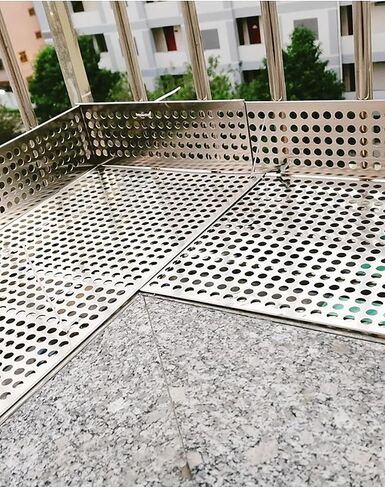 304 Stainless Steel Perforated Sheet - Leak-Proof Anti-Theft Mesh Panel for Balustrades & Filler Panels (60x122cm) - Includes Free Gloves & Cable Ties in Saudi Arabia